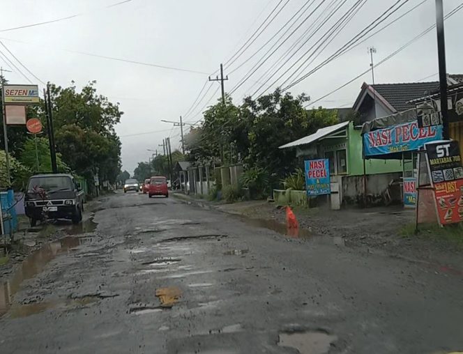 
 Kondisi jalan rusak di Kabupaten Blitar, Foto : April